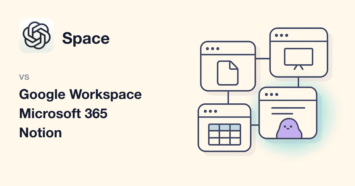 ChatGPT Space vs Google Workspace, Microsoft 365 Copilot và Notion