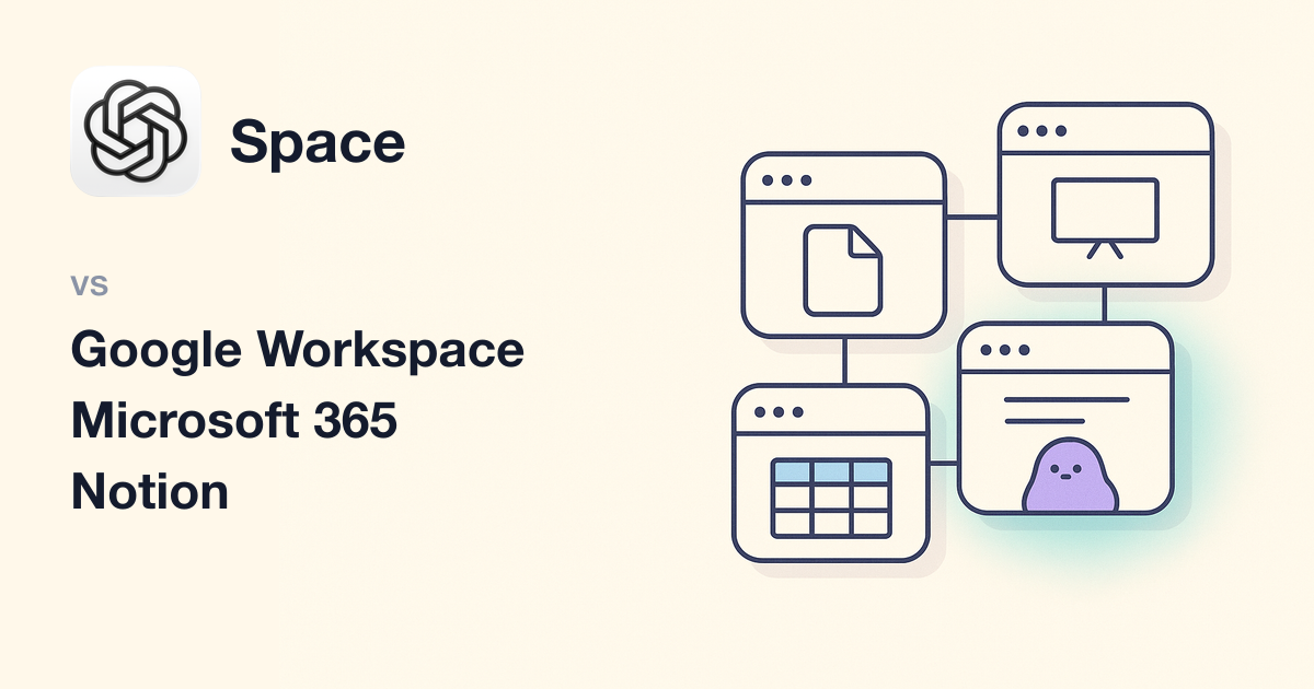 ChatGPT Space vs Google Workspace, Microsoft 365 Copilot và Notion